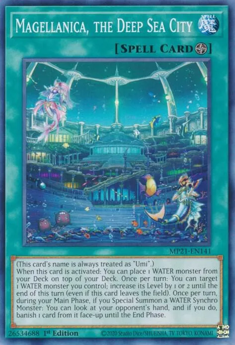 Magellanica, the Deep Sea City MP21-EN141 Yu-Gi-Oh card from 2021 Tin of Ancient Battles