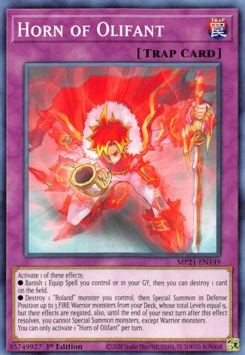 Horn of Olifant MP21-EN149 Yu-Gi-Oh card from 2021 Tin of Ancient Battles