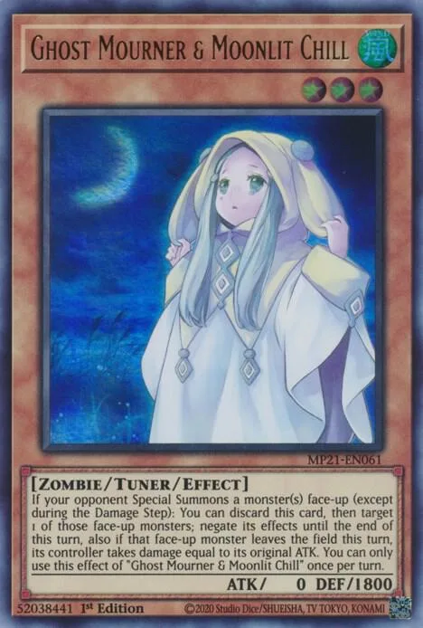 Ghost Mourner & Moonlit Chill MP21-EN061 Yu-Gi-Oh card from 2021 Tin of Ancient Battles