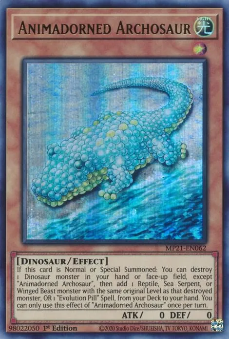 Animadorned Archosaur MP21-EN062 Yu-Gi-Oh card from 2021 Tin of Ancient Battles