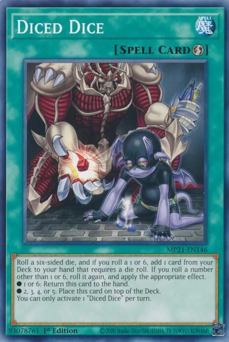 Diced Dice MP21-EN146 Yu-Gi-Oh card from 2021 Tin of Ancient Battles