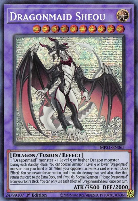 Dragonmaid Sheou MP21-EN065 Yu-Gi-Oh card from 2021 Tin of Ancient Battles