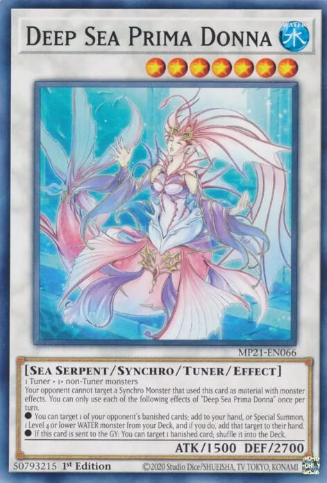 Deep Sea Prima Donna MP21-EN066 Yu-Gi-Oh card from 2021 Tin of Ancient Battles