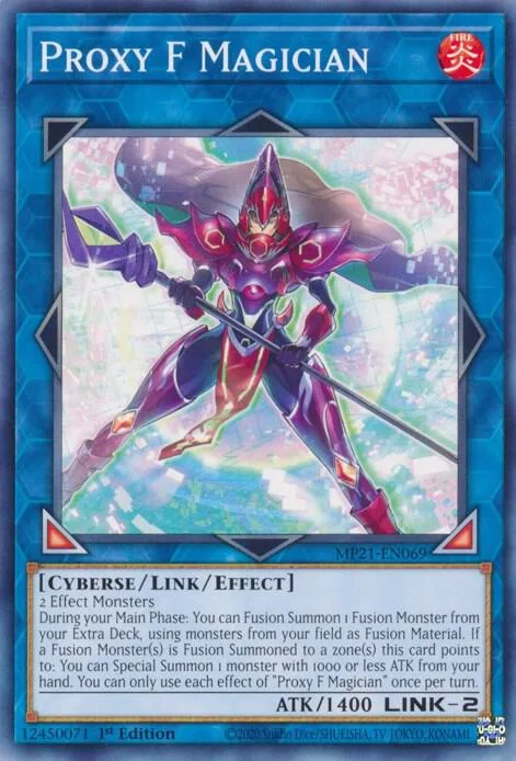 Proxy F Magician MP21-EN069 Yu-Gi-Oh card from 2021 Tin of Ancient Battles