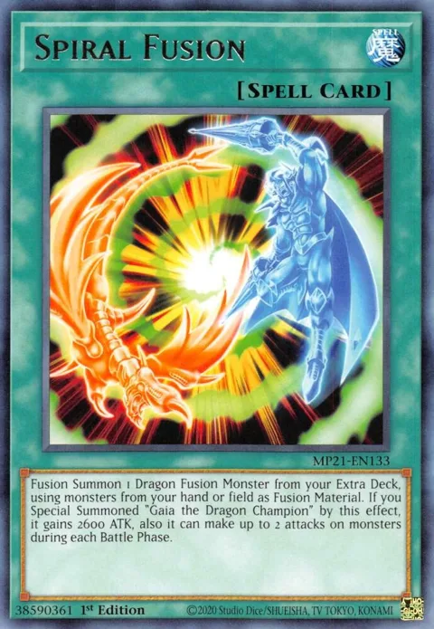 Spiral Fusion MP21-EN133 Yu-Gi-Oh card from 2021 Tin of Ancient Battles