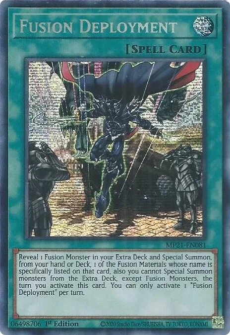 Fusion Deployment MP21-EN081 Yu-Gi-Oh card from 2021 Tin of Ancient Battles