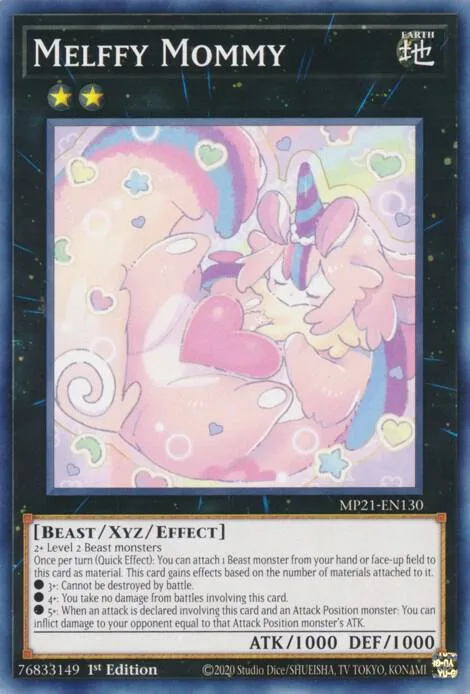 Melffy Mommy MP21-EN130 Yu-Gi-Oh card from 2021 Tin of Ancient Battles