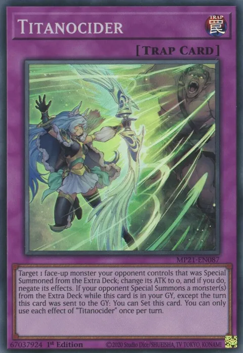 Titanocider MP21-EN087 Yu-Gi-Oh card from 2021 Tin of Ancient Battles