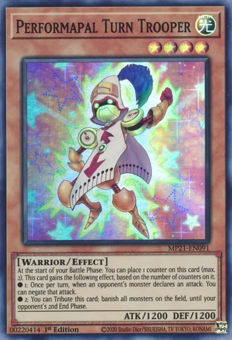 Performapal Turn Trooper MP21-EN091 Yu-Gi-Oh card from 2021 Tin of Ancient Battles