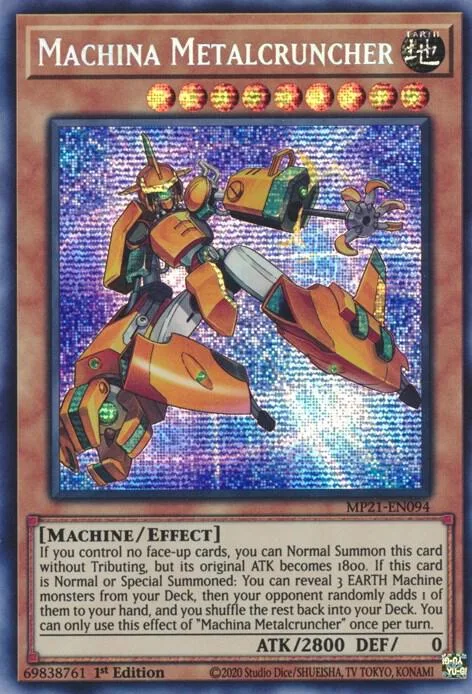 Machina Metalcruncher MP21-EN094 Yu-Gi-Oh card from 2021 Tin of Ancient Battles