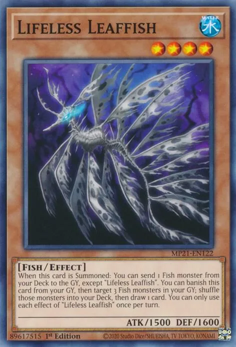 Lifeless Leaffish MP21-EN122 Yu-Gi-Oh card from 2021 Tin of Ancient Battles