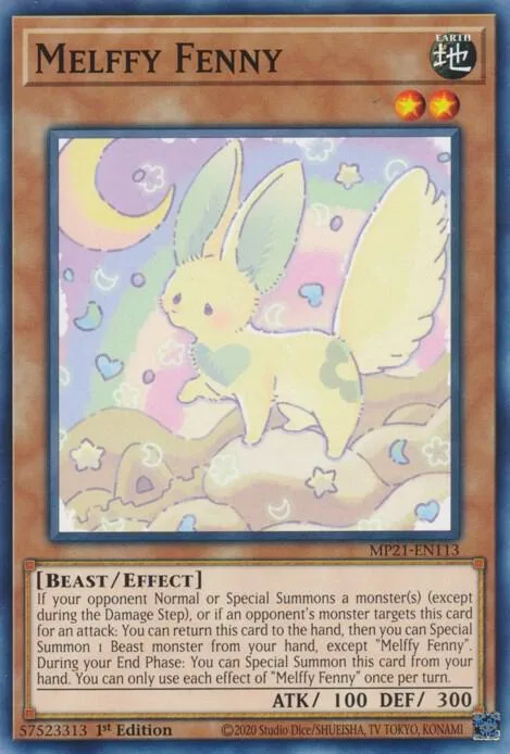 Melffy Fenny MP21-EN113 Yu-Gi-Oh card from 2021 Tin of Ancient Battles