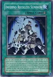 Inferno Reckless Summon DP2-EN025 Yu-Gi-Oh card from Duelist Pack 2: Chazz Princeton