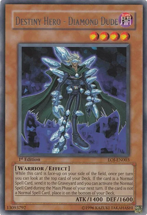 Destiny Hero - Diamond Dude EOJ-EN003 Yu-Gi-Oh card from Enemy of Justice
