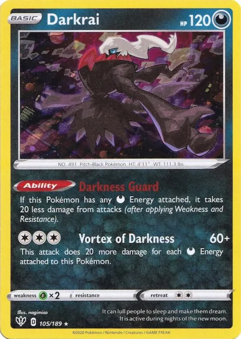 Darkrai - 105/189 Cosmos Holo #105/189 Holofoil Pokémon card from Miscellaneous Cards & Products