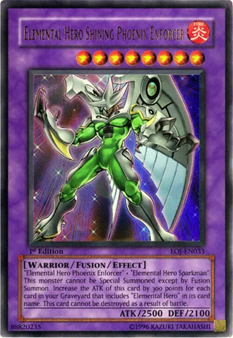 Elemental Hero Shining Phoenix Enforcer EOJ-EN033 1st Edition Yu-Gi-Oh card from Enemy of Justice