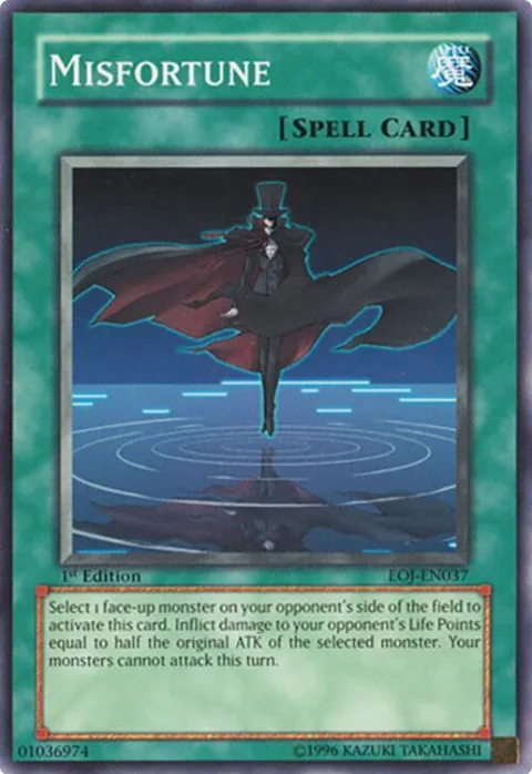 Misfortune EOJ-EN037 1st Edition Yu-Gi-Oh card from Enemy of Justice