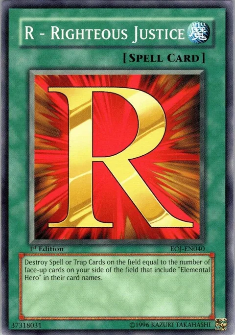 R - Righteous Justice EOJ-EN040 Unlimited Yu-Gi-Oh card from Enemy of Justice