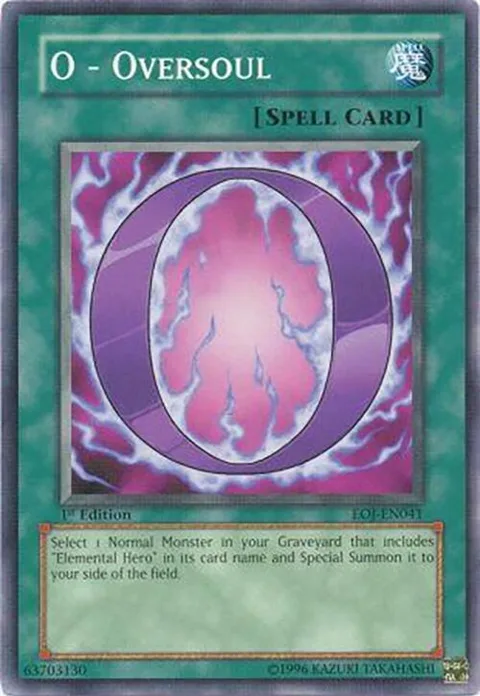 O - Oversoul EOJ-EN041 1st Edition Yu-Gi-Oh card from Enemy of Justice