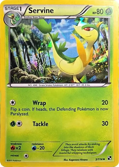 Servine - 3/114 Cracked Ice Holo #003/114 Holofoil Pokémon card from Miscellaneous Cards & Products