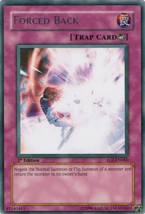 Forced Back EOJ-EN060 Yu-Gi-Oh card from Enemy of Justice