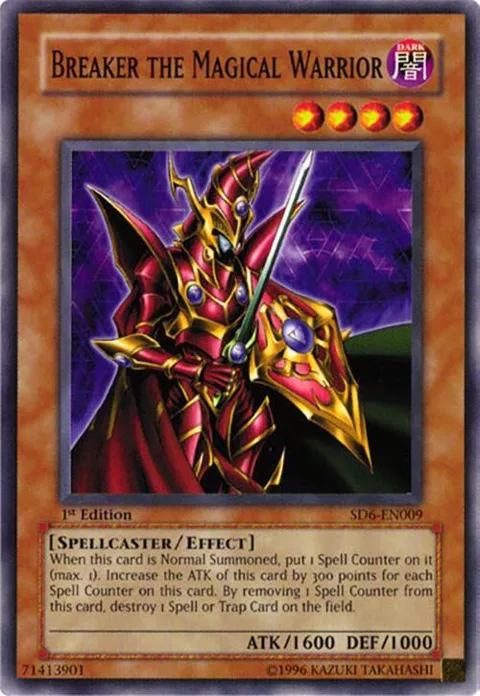 Breaker the Magical Warrior SD6-EN009 1st Edition Yu-Gi-Oh card from Structure Deck: Spellcaster's Judgment