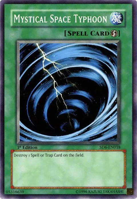 Mystical Space Typhoon SD6-EN018 Yu-Gi-Oh card from Structure Deck: Spellcaster's Judgment
