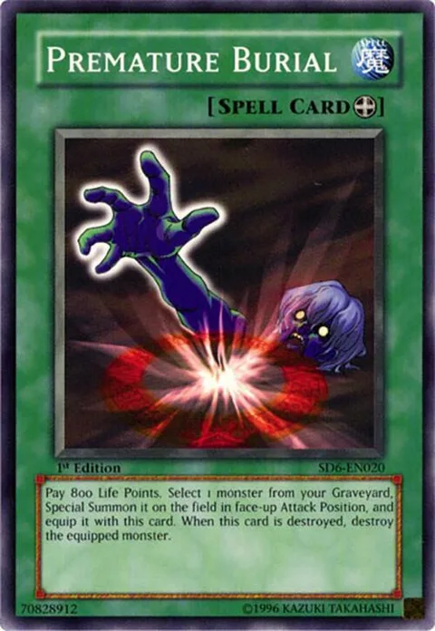Premature Burial SD6-EN020 1st Edition Yu-Gi-Oh card from Structure Deck: Spellcaster's Judgment