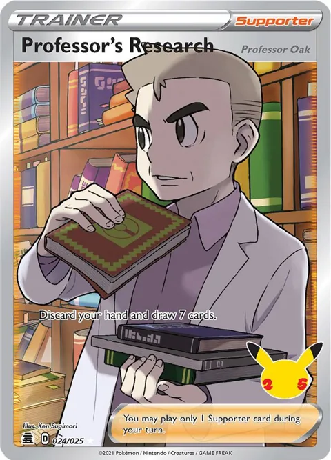 Professor's Research [Professor Oak] Full Art #024/025 Holofoil Pokémon card from Celebrations