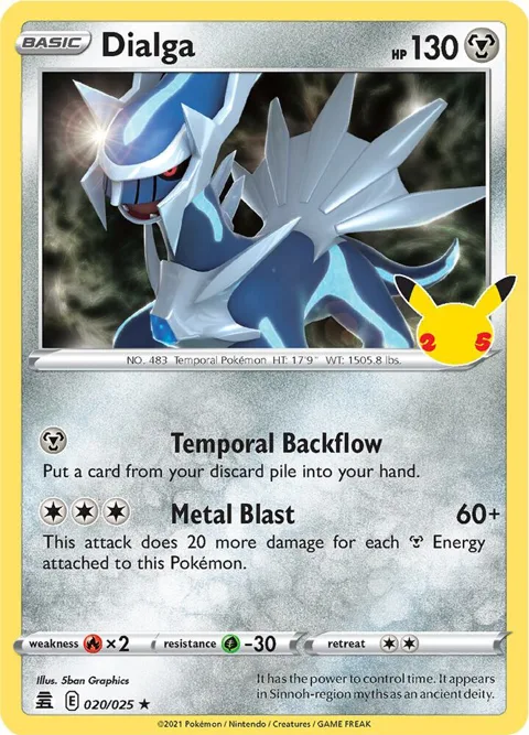 Dialga #020/025 Holofoil Pokémon card from Celebrations