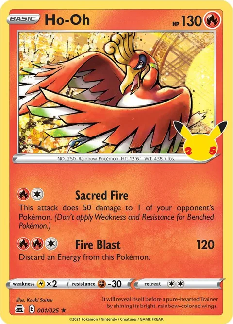Ho-Oh #001/025 Holofoil Pokémon card from Celebrations