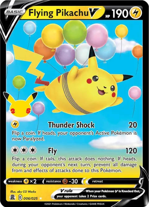 Flying Pikachu V #006/025 Holofoil Pokémon card from Celebrations