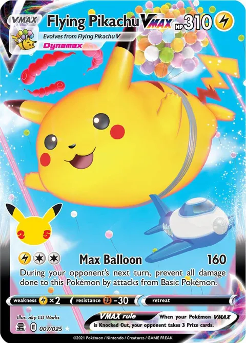 Flying Pikachu VMAX #007/025 Holofoil Pokémon card from Celebrations