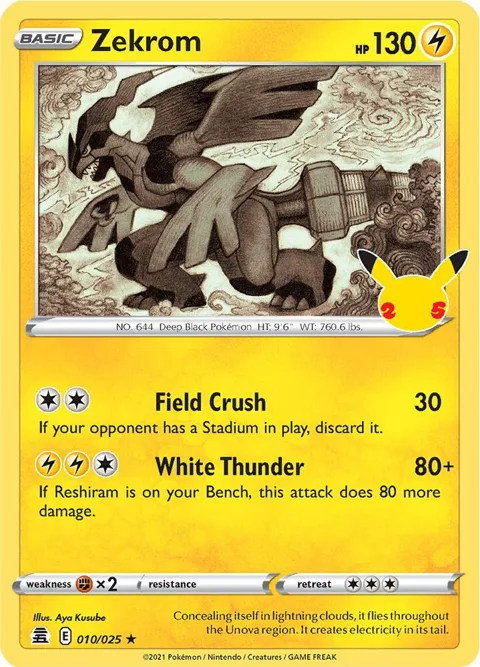 Zekrom #010/025 Holofoil Pokémon card from Celebrations