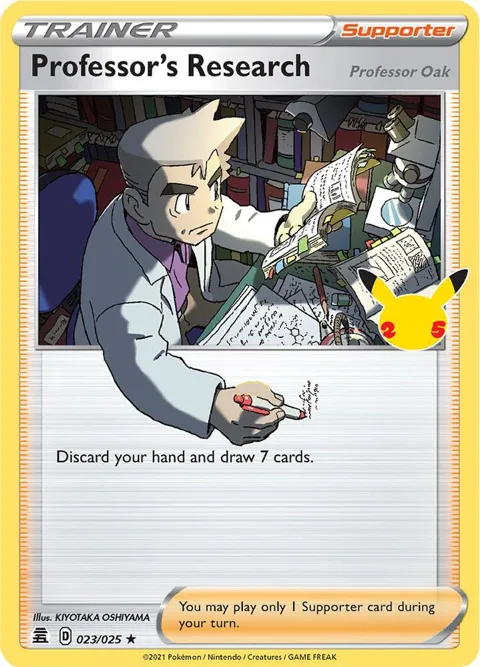 Professor's Research [Professor Oak] #023/025 Holofoil Pokémon card from Celebrations