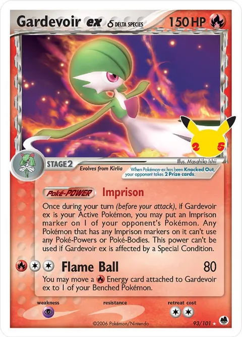 Gardevoir ex Delta Species #93/101 Holofoil Pokémon card from Celebrations: Classic Collection