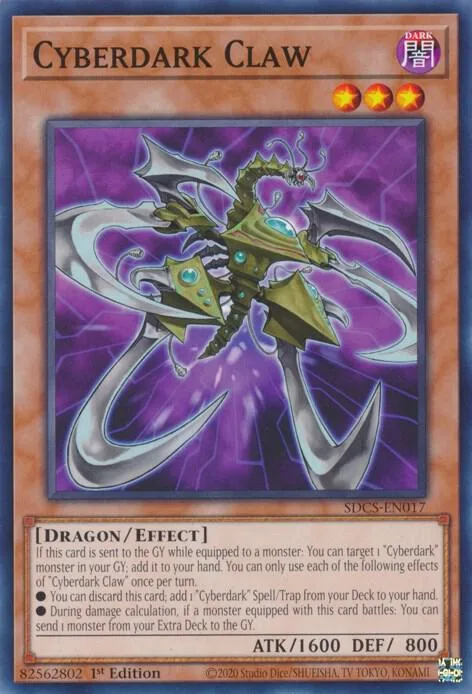 Cyberdark Claw SDCS-EN017 Unlimited Yu-Gi-Oh card from Structure Deck: Cyber Strike