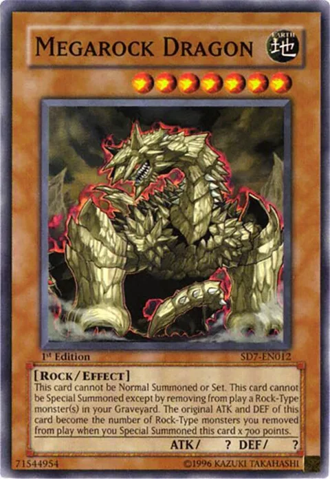Megarock Dragon SD7-EN012 1st Edition Yu-Gi-Oh card from Structure Deck: Invincible Fortress