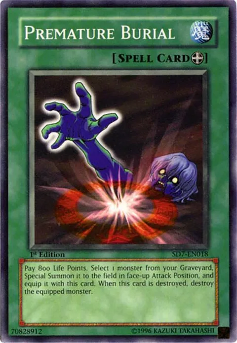 Premature Burial SD7-EN018 Unlimited Yu-Gi-Oh card from Structure Deck: Invincible Fortress