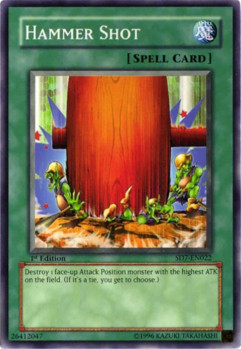 Hammer Shot SD7-EN022 Yu-Gi-Oh card from Structure Deck: Invincible Fortress