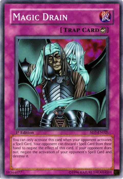 Magic Drain SD7-EN028 Unlimited Yu-Gi-Oh card from Structure Deck: Invincible Fortress
