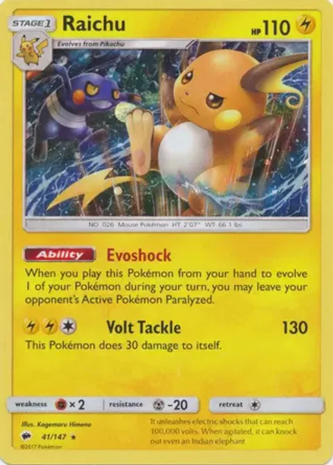 Raichu - 41/147 Cosmos Holo #041/147 Holofoil Pokémon card from Blister Exclusives