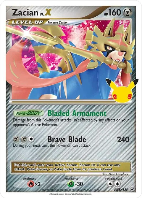 Zacian LV. X #SWSH135 Holofoil Pokémon card from Sword & Shield Promo Cards