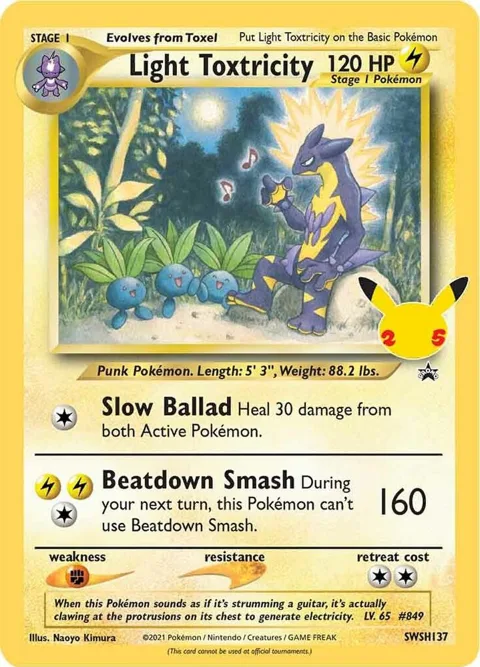Light Toxtricity #SWSH137 Holofoil Pokémon card from Sword & Shield Promo Cards