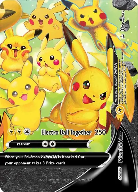 Pikachu V-Union #SWSH142 Holofoil Pokémon card from Sword & Shield Promo Cards