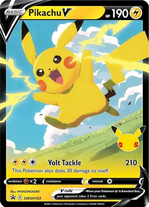 Pikachu V #SWSH143 Holofoil Pokémon card from Sword & Shield Promo Cards