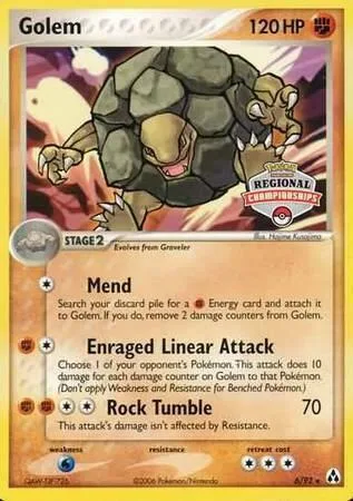 Golem - 6/92 Regional Championships #006/092 Pokémon card from League & Championship Cards