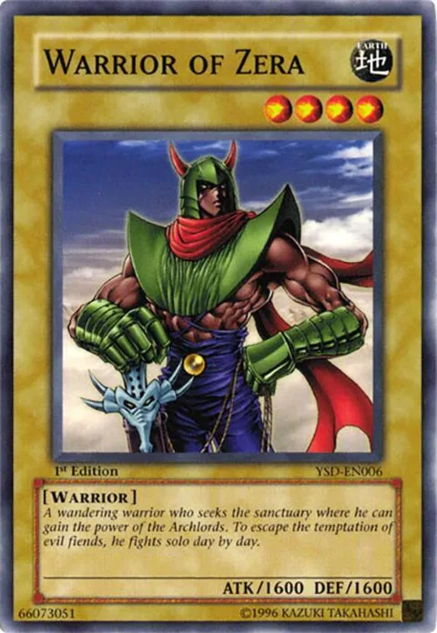 Warrior of Zera YSD-EN006 Unlimited Yu-Gi-Oh card from Starter Deck 2006
