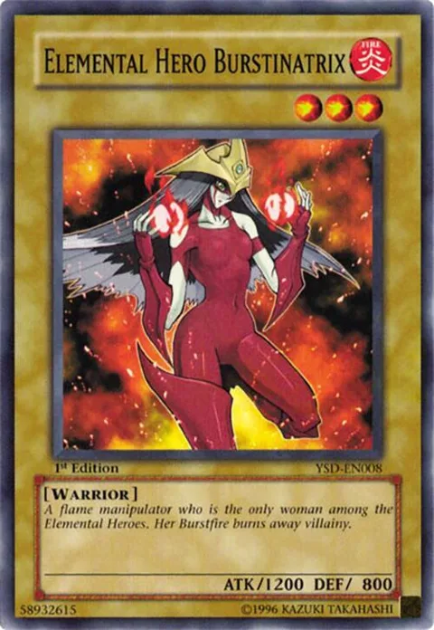 Elemental Hero Burstinatrix YSD-EN008 Unlimited Yu-Gi-Oh card from Starter Deck 2006