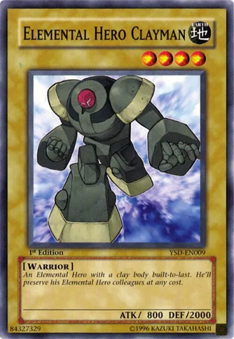 Elemental Hero Clayman YSD-EN009 Unlimited Yu-Gi-Oh card from Starter Deck 2006